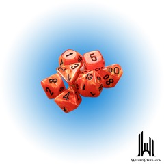 Vortex Mini-Polyhedral 7-Die Set Orange/Black